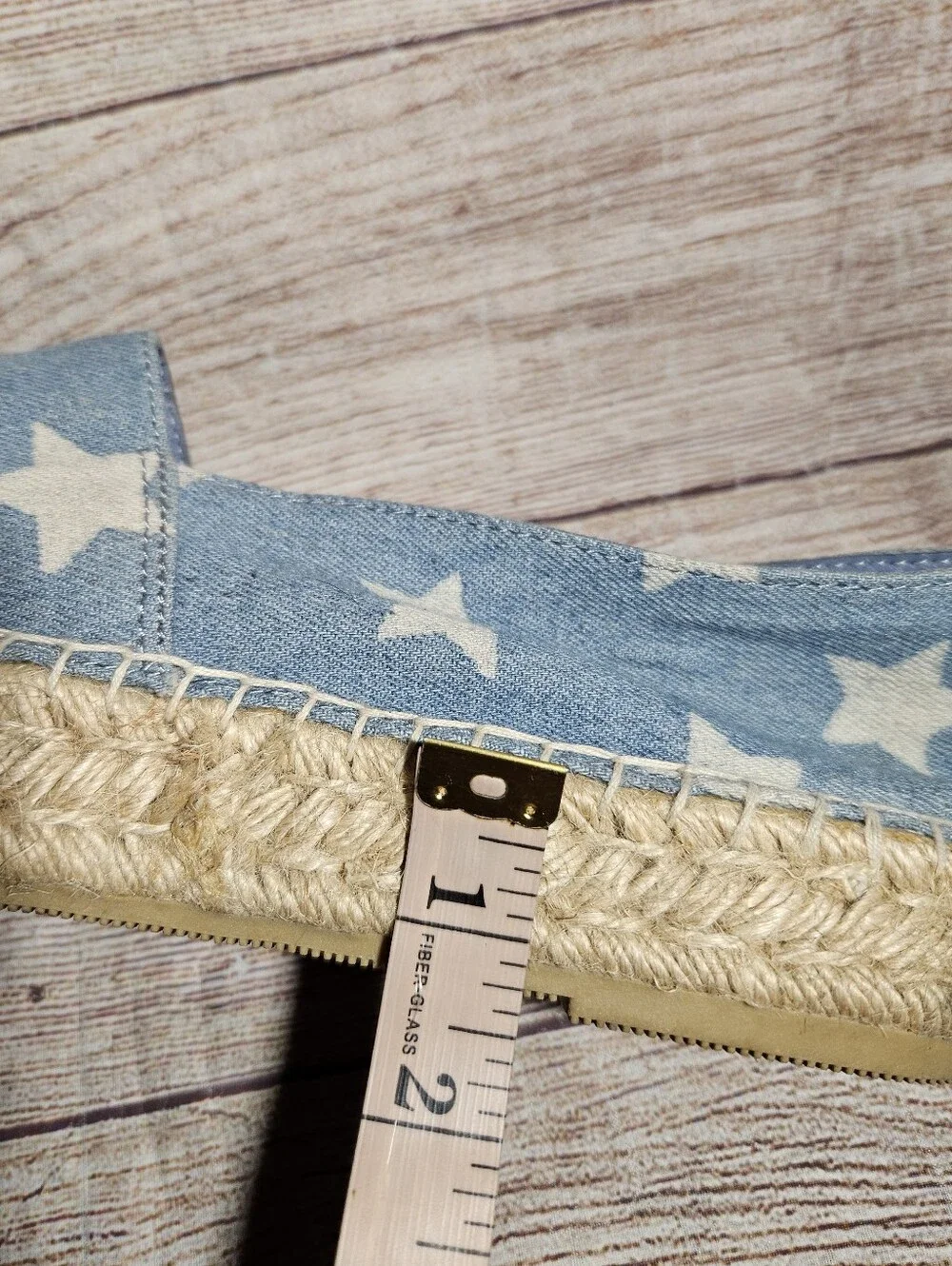 Steve Madden Talan espadrille chambray stars platform slip on shoes